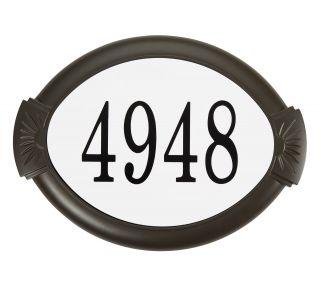 Product Name: Cast Alum. Mocha Oval Address Plaque 14.25x10.5x.625
